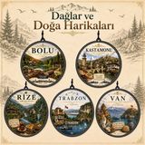 Meröka 5 Adet Dağlar ve Doğa Harikaları Tasarımlı Oto Kokusu,araba Kokusu,oto Aksesuarı ve Dikiz Ayna Süsü