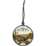 Meröka Bursa Şehri Tasarımlı Oto Kokusu,araba Kokusu,oto Aksesuarı ve Dikiz Ayna Süsü