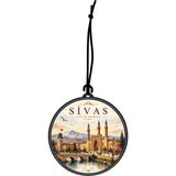 Meröka Sivas Şehri Tasarımlı Oto Kokusu,araba Kokusu,oto Aksesuarı ve Dikiz Ayna Süsü