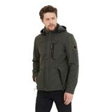 MeroLife Mero Life Erkek Haki Kapüşonlu Su Ve Rüzgar Geçirmez Softshell Mont L Mero-56NM