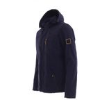 MeroLife Mero Life Erkek Lacivert Kapüşonlu Outdoor Su Ve Rüzgar Geçirmez Softshell Spor Mont M Mero-466NM