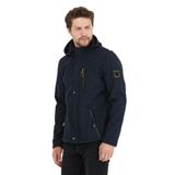 MeroLife Mero Life Erkek Lacivert Kapüşonlu Su Ve Rüzgar Geçirmez Softshell Mont L Mero-66NM