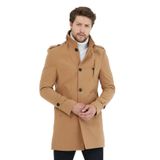 MeroLife Mero Life Erkek Vizyon Dar Kesim Dik Yaka Uzun Kaşe Kaban M Mero-255NM