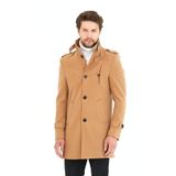 MeroLife Mero Life Erkek Vizyon Dar Kesim Dik Yaka Uzun Kaşe Kaban XL Mero-257NM