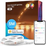 meross LED şerit 5 m Apple HomeKit ile çalışır, Wi-Fi LED şeritler, akıllı RGBWW şerit, Alexa ve Google ile uyumlu, ev, parti, Noel için