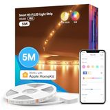 meross LED şerit 5 m Apple HomeKit ile çalışır, Wi-Fi LED şeritler, akıllı RGBWW şerit, Alexa ve Google ile uyumlu, ev, parti, Noel için