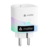 Meross Matter akıllı priz, elektrik tüketimli Wi-Fi priz, balkon elektrik santrali için, Apple HomeKit, Alexa ve Google ile çalışır, 16 A, 1 adet