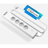 Meross MSS425F Akıllı Akım Korumalı Çoklu Priz Wifi 4 Güç + 4 USB Girişli - Beyaz