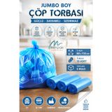 Merpak Ambalaj Çöp Torbası Jumbo Boy 10'lu x 5 Rulo Mavi Çöp Poşeti 80X110 cm