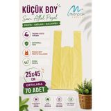 Merpak Ambalaj Kalın Sarı Poşet Küçük Boy 1 kg Market Manav Poşeti 25X45 cm Hışır Atlet Poşet Çöp Poşeti