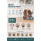 Merpak Ambalaj Kilitli Torba 10x12 Cm 100'lü Kilitli Buzdolabı Poşeti Şeffaf Kilitli Poşet Kilitli Saklama Poşeti