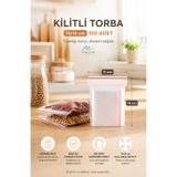 Merpak Ambalaj Kilitli Torba 11x14 Cm 100'lü Kilitli Buzdolabı Poşeti Şeffaf Kilitli Poşet Kilitli Saklama Poşeti
