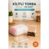 Merpak Ambalaj Kilitli Torba 7x9 Cm 100'lü Kilitli Buzdolabı Poşeti Şeffaf Kilitli Poşet Kilitli Saklama Poşeti