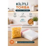 Merpak Ambalaj Kilitli Torba Şeffaf Kilitli Poşet Naylon Torba 100'lü(Tüm Ebatlar) - 8 x 10 cm