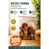 Merpak Ambalaj Kilitli Torba Şeffaf Kilitli Poşet Naylon Torba 17X23 cm 300'LÜ