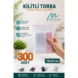 Merpak Ambalaj Kilitli Torba Şeffaf Kilitli Poşet Naylon Torba 19X25 cm 300'LÜ