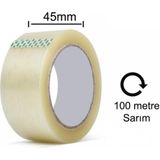 Merpak Ambalaj Koli Bandı Şeffaf 45 mm x 100 Metre 1 Adet