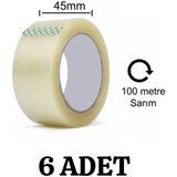 Merpak Ambalaj Koli Bandı Şeffaf 45 mm x 100 Metre 6 Adet