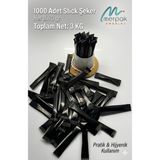 Merpak Ambalaj Merpak Stick Şeker 3 Kg Baskılı Siyah Şeker 3 gr x 1000'li Kolay Dökülme Özelliği İle