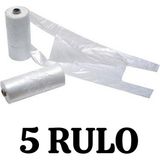Merpak Ambalaj Orta Boy Rulo Atlet Poşet 5 Rulo Market Manav Poşeti Çöp Poşeti Plastik Beyaz Desensiz Ebat 23x45 cm