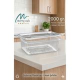 Merpak Ambalaj Plastik Sızdırmaz Kap Kapaklı Kase 2000 gr x 100'lü Saklama Kabı