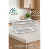 Merpak Ambalaj Plastik Sızdırmaz Kap Kapaklı Kase 2000 gr X 50'li Düz Kapaklı Saklama Kabı