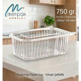 Merpak Ambalaj Plastik Sızdırmaz Kapaklı Kase 750 gr x 100'lü Saklama Kabı