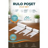 Merpak Ambalaj Rulo Poşet 3'lü Set (KÜÇÜK, ORTA, BÜYÜK) Hışır Atlet Market Manav Poşeti Çöp Poşeti