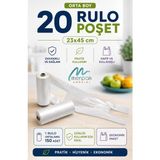 Merpak Ambalaj Rulo Poşet Orta Boy 20 Rulo Hışır Atlet Poşet Market Manav Poşeti Çöp Poşeti