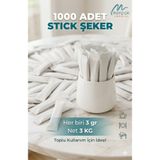Merpak Ambalaj Stick Şeker (3 KG) Beyaz Baskısız Toz Şeker 3 gr X 1000'li