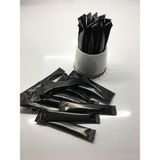 Merpak Ambalaj Stick Şeker Siyah Baskılı Stick Kristal Toz Şeker 3 gr 100'lü - 300 gr