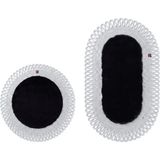 Merplush Peluş Banyo Paspası Takımı 2'li 60X100 + 60X60 cm Dış Ilmekli Halat Kenarlı Süet Taban - Siyah - Gümüş