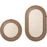 Merplush Peluş Banyo Paspası Takımı 2'li 60X100 + 60X60 cm Iç Ilmekli Halat Kenarlı Süet Taban - Bej - Camel