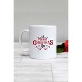 Merry Christmas Yılbaşı Hediyesi Kupa Bardak Beyaz - 1 Adet - 300 ml