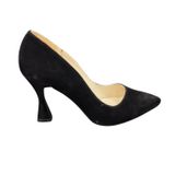 Merry Pace 6395161Z 9 cm Topuk Boyu Süet Sivri Burun Kadın Stiletto Ayakkabı Siyah Süet 37