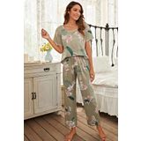 Merry See Çicek Baskılı Soft Kumaş Kısa Kollu Pijama Takımı