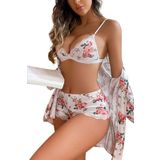 Merry See Çiçek Basklı Sütyenli Sortlu 2 li Pijama Takımı Çok Renkli S