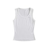 Merry See Düz Renk Kadın Kolsuz Bluz Crop Top Beyaz M