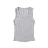 Merry See Düz Renk Kadın Kolsuz Bluz Crop Top Gri L