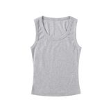 Merry See Düz Renk Kadın Kolsuz Bluz Crop Top Gri S