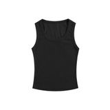 Merry See Düz Renk Kadın Kolsuz Bluz Crop Top Siyah S
