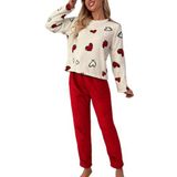 Merry See Kalp Baskılı Peluş Polar Alt Üst Uzun Kollu Pijama Takımı Çok Renkli S