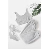 Merry See Kolsuz Askılı Peluş Polar Alt Üst Pijama Takımı