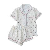 Merry See Özel Örme Kumaş Baskılı Kısa Kollu Şortlu Pijama Takımı Çok Renkli M
