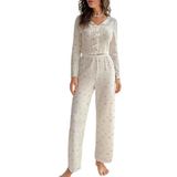 Merry See Özel Örme Kumaş Baskılı Uzun Kollu Pijama Takımı Çok Renkli S