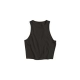 Merry See Tek Renk 1 Adet Kadın Kolsuz Örme Kumaş Bluz Crop Siyah S