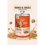 Merry Yetişkin Kediler Için Tavuklu ve Sebzeli Parça Etli Konserve Yaş Kedi Maması 400 G
