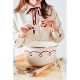 Merry Yılbaşı Özel Emaye Karıştırma Kabı- 24Cm 4 Litre