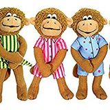 MerryMakers Five Little Monkeys Parmak Kukla Oyun Seti, 5'li Set, Her Biri 12 cm