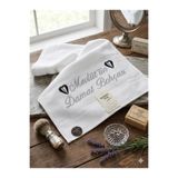 MERRYTEK Fashion Damat Bohçası Havlusu Söz Nişan Düğün Gümüş Metalik Nakışlı 50x90cm